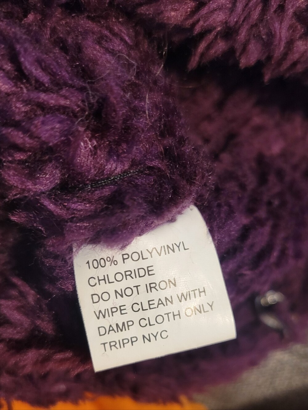 Tripp NYC Vintage Purple Star Faux-Fur Crossbody Bag Reveridable HTF Y2K - Picture 5 of 11